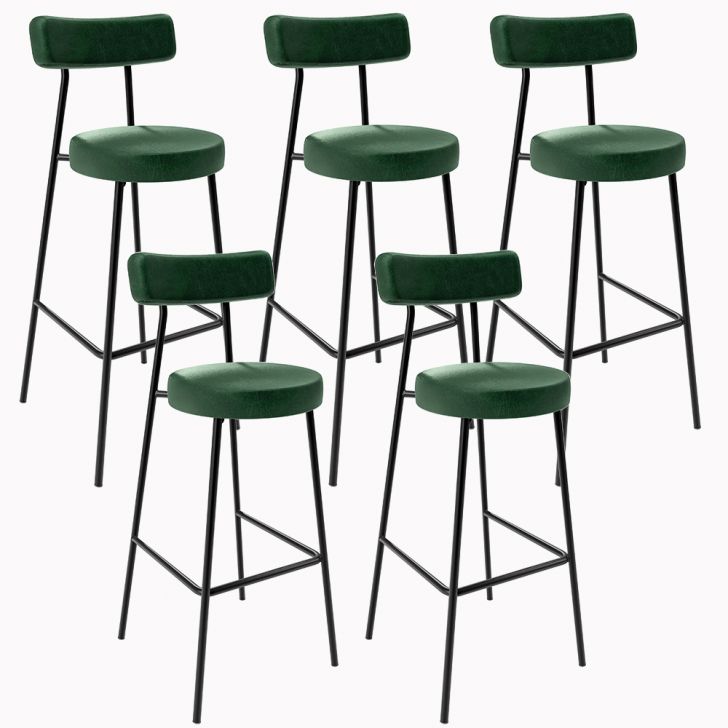 Kit 05 Banquetas Alta Bar Cozinha Sala De Jantar Em Aço Milão F01 Facto Verde Musgo - Lyam Decor