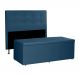 Kit Cabeceira e Calçadeira Baú Queen 1,60m Berlim Suede Azul Marinho - Pallazio