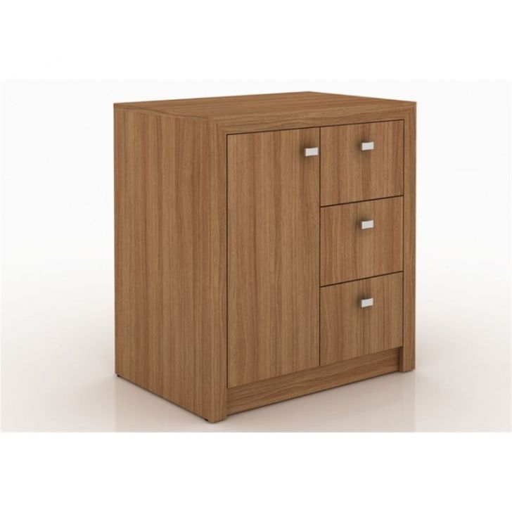 Armário 03 Gavetas e 01 Porta para Home Office ME4111 Amendoa - Tecno Mobili
