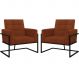 2 Poltronas com Base de Ferro Reforçada para Recepção MOBLAN decor
