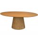 Mesa de Jantar Cone Oval 120x80 cm Tampo Madeira Freijó Base Madeira Freijó