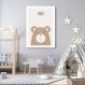 Quadro Infantil Didático Urso 100x70 Filete Branco