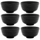 Conjunto 6 Bowls de Melamina Tóquio Lyor Preto 450ml Oriental Pote Redondo Shimeji