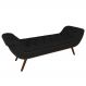 Puff Recamier Calçadeira 140cm Pés Palito Madeira Vêneto Z37 Veludo Preto - Mpozenato