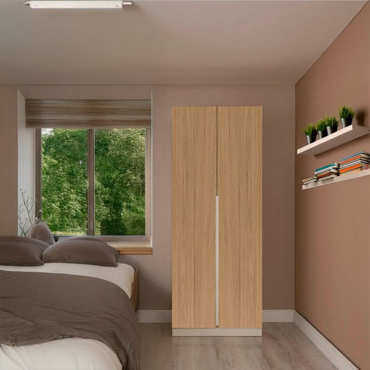 Kit 2 Portas Articuladas Para Módulo New Tuyo Com Rodapé Branco E Itapuã 90 Cm