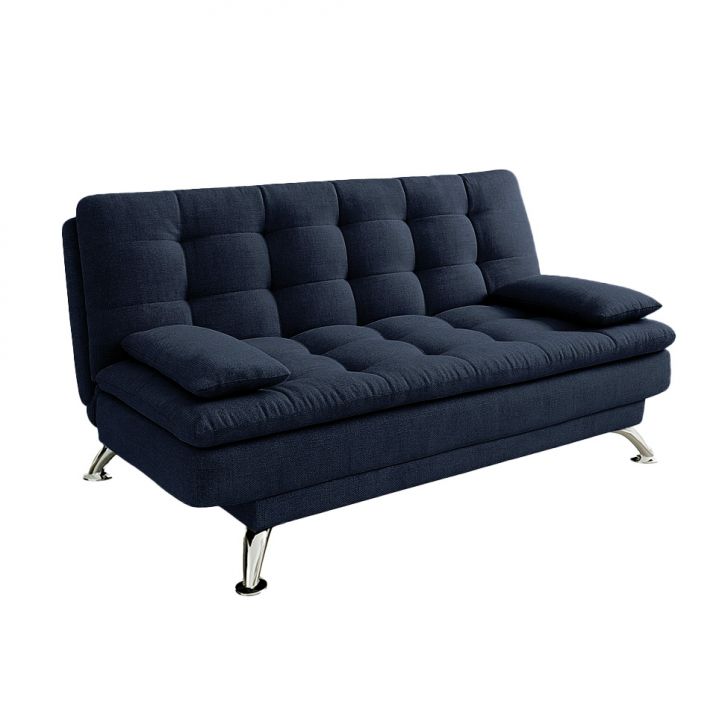 Sofá-Cama Casal 3 Lugares Premium Linho Azul Marinho