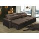 Sofá Retrátil e Reclinavel Oklahoma 2,72 Mts Com Molas e Pillow no Assento Tecido Suede Café - Cama InBox