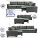 Sofa de Canto Retrátil e Reclinável com Molas Cama inBox Oklahoma 3,85X2,61 ou 2,61X3,85 Cinza