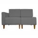 Poltrona Decorativa Alice Lado Direito Pés Trapézio Suede Cinza - DS Estofados