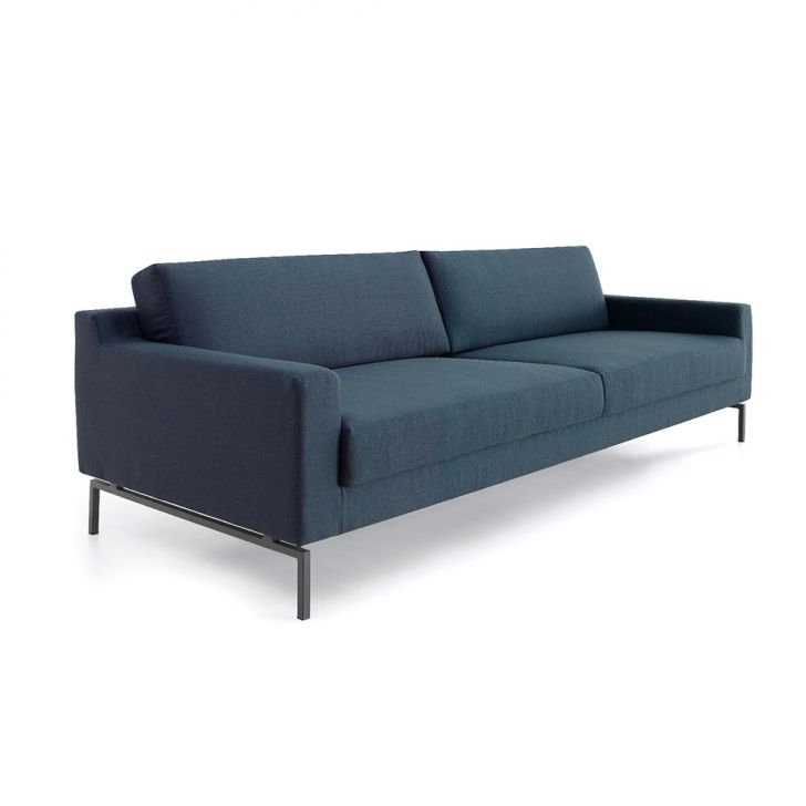 Sofá 3 Lugares Peppe Linho Azul 210 Cm