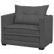 Poltrona Cama Londres Suede Cinza Escuro - D'Monegatto