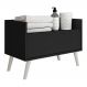 Gabinete Armário Banheiro 80cm Retrô Multimóveis V5000 Preto/Branco