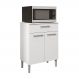 Balcão Multiuso para Forno Microondas 2 Portas e 1 Gaveta Diamond Branco - Pallazio