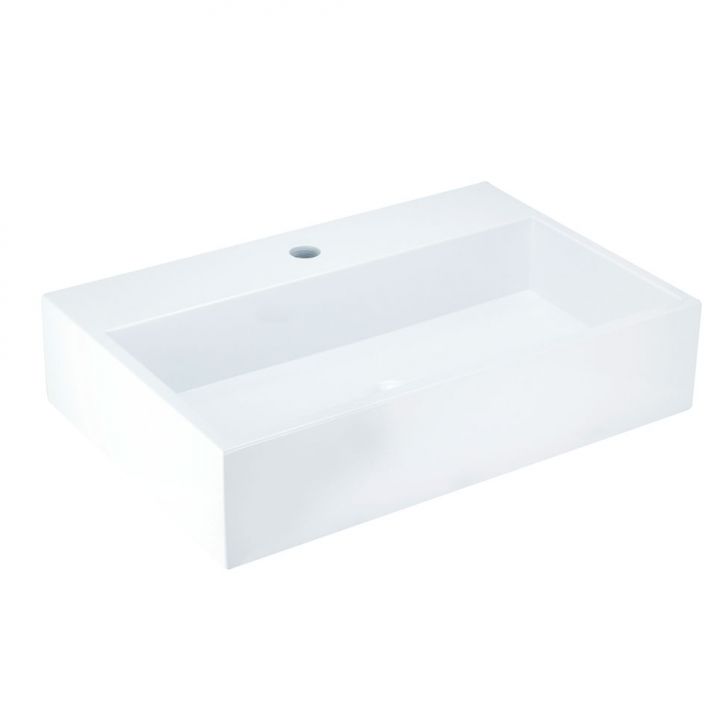 Cuba para Banheiro Retangular Esmeralda Branca 60x40 cm