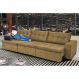 Sofá Austrália 4,12 Mts Retrátil, Reclinável Com Molas e Pillow no Assento Tecido Suede Castor - Cama InBox