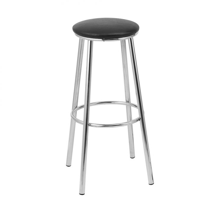 Banqueta Magé Preta e Cromada