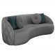Sofá Decorativo 318cm com Almofadas Redondas Clarke Linho Chumbo G45 - Gran Belo