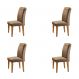 Conjunto com 4 Cadeiras Olivia Suede Animalle Chocolate e Capuccino