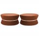 Kit 02 Puffs Decorativo Sala de Estar 95cm Dhaka Veludo Telha G15 - Gran Belo