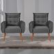 Conjunto de Poltronas Decorativas Lily Veludo Cinza