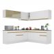 Armário de Cozinha Completa de Canto com Rodapé Veneza Multimóveis V2096 Branco/Dourado