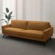 Sofá Decorativo Thalia 3 Lugares Sala de estar 240cm Pés em Aço Couro Caramelo G88 - Gran Belo
