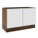Balcão Gabinete de Pia Madesa Lux 120 cm 2 Portas (Sem Tampo) - Rustic/Branco Veludo