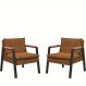 Kit 2 Poltrona Fortaleza Veludo Terracota Base em Metal Preto