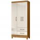 Guarda Roupa Solteiro Lima 3 Portas 182x82 cm Freijo Off White Moval