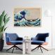 Quadro A Grande Onda de Kanagawa 60x43 Caixa Marfim