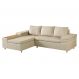 Image of Sofá 4 Lugares Clássico com Chaise Esquerdo Linho Bege Claro ES745UP88QTVMOB