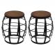 Kit 02 Bancos | Banquetas Decorativos Seat Garden Flora Preto Canela - Gran Belo
