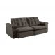 Image of Sofá 3 Lugares Retrátil e Reclinável Itaguaí com USB Veludo Marrom 236 cm ES745UP88EIHMOB