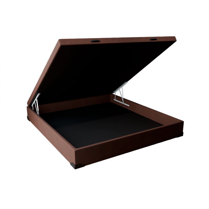 Base Para Cama Box Casal Martin Premium Com Baú Suede (47x138x188) Marrom