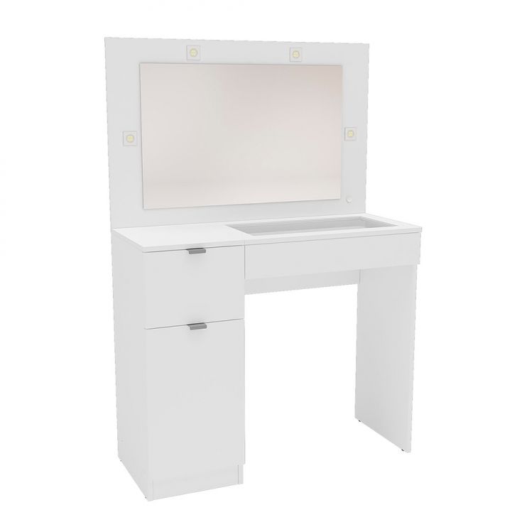 Penteadeira com Espelho Bahia 1 Porta 2 Gavetas Branca