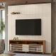 Conjunto Painel e Estante Thundertop Naturale Off White