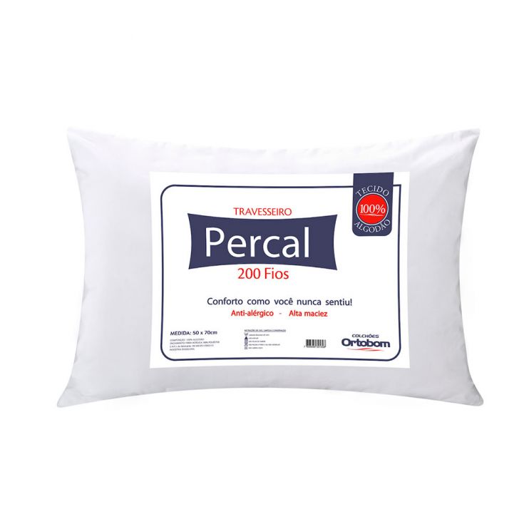 Travesseiro Percal 200 Fios Plus Branco