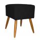 Puff Banqueta Isabela em Tressê Pés Palito Suede Preto