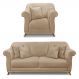Kit Poltrona e Sofá Living 2 Lugares 1,80m Vênus Suede Pés Castanho - Pallazio