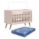 Berço Mini Cama Q Encanto Retrô Rosa com Colchão Baby Physical - Qmovi