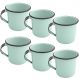 Jogo de Xícaras Café Caneca Esmaltada 400ml Caneca de Agata Verde Baby