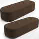 Kit 02 Puffs Decorativos Orgânicos Para Living Quarto 160cm Doha W01 Suede Marrom - Lyam Decor