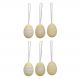 Kit 06 Enfeites Ovo Decorativo PLT Amarelo e Branco - D'Rossi