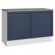 Balcão de Cozinha 120 cm 2 Portas Branco/Azul Vik Madesa