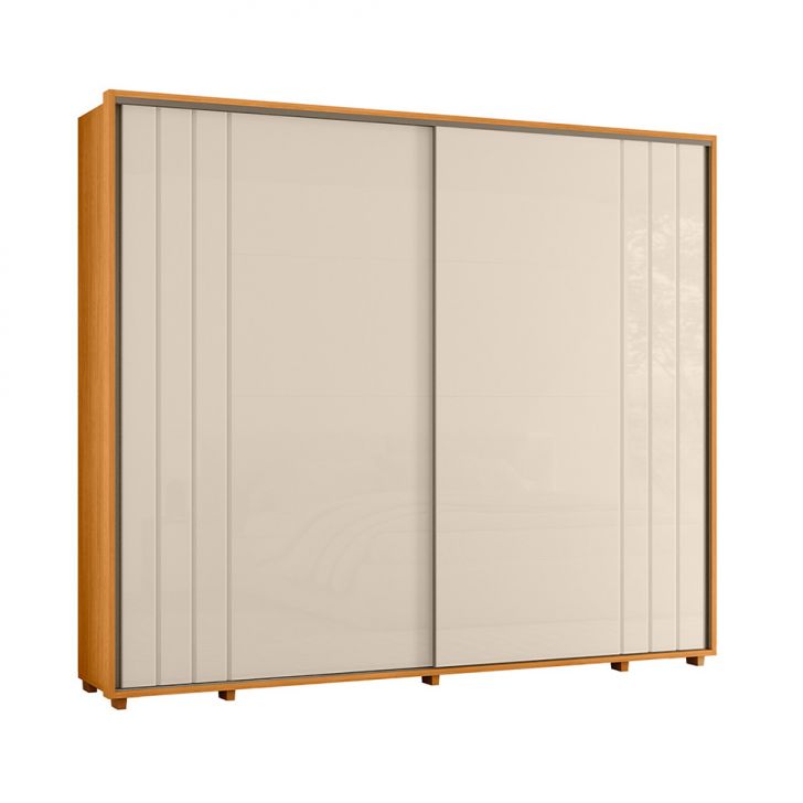 Guarda-roupa Casal Dali 2 Portas 8 Gavetas Cinamomo E Off White