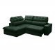 Image of Sofá 4 Lugares Retrátil e Reclinável Arezzo com Chaise Esquerdo Veludo Verde FE691UP88DVFMOB