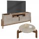 Mesa de Centro 006008 e Rack Para TV 011080 Off White Cedro DCASA
