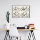 Quadro Bicicletas Alemãs 1894 60x43 Filete Preto