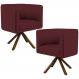 Kit 02 Poltronas Decorativa Base Giratória de Madeira Betina D02 Veludo Marsala B-278 - Lyam Decor