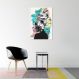 Quadro Mulher Negra Cores 43x30 Filete Branco